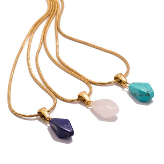Sérénité Pure – Natural Stone Pendant Necklace